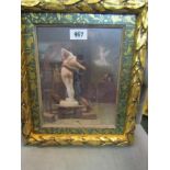 Gilt Framed Coloured Lithograph The Sculptors Dream 12 Inches High x 8 Inches Wide Approximately