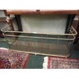 Victorian Brass Nursery Fender with Lattice Grill on Bun Supports 4ft 6 Inches Wide