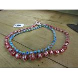 Two Vintage Italian Murano Glass Bead Necklaces