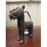 African Bronze Statue of Beast 6 Inches High