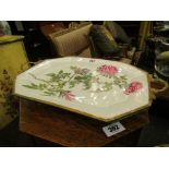 Porcelain Serving Tray with Gilded Ormolu Surround Twin Carry Handles Floral Motif Decoration 22