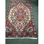 Persian Hamadan Pure Wool Rug with Floral Motif Decoration.30 Inches Wide x 51 Inches Long