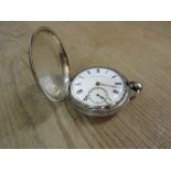 Antique Irish Solid Silver Pocket Watch with Roman Numeral Decorated Dial