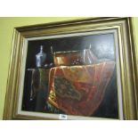 T Moore Still Life Oil on Board Signed 24 Inches High x 32 Inches Wide