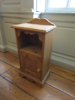 Pair of Pine Side Lockers with Doors above Bracket Supports One Photographed