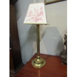 Edwardian Brass Corinthian Column Table Lamp on Stepped Base with Accompanying Shade