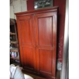 Victorian Panelled Pine Two Door Larder or Press from Roscrea Convent 50 Inches Wide x 6ft 5