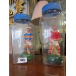 Two Vintage Hurling Figures Painted Plaster Cork and Tipperary