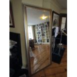 Large Silver and Gilded Wall Mirror 6ft 6 Inches High x 3ft Wide Approximately