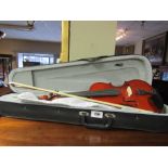 Cased Violin with Accompanying Bow