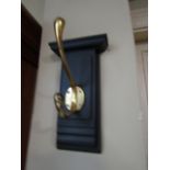 Pair of Contemporary Coat Hooks with Brass Fittings One Photographed Each 8 Inches High