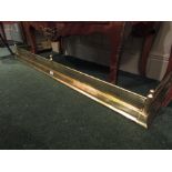 Edwardian Brass 5ft Fender with Pierced Gallery and Neo Classical Motifs