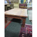 Large Solid Walnut Coffee Table with Iron Forged Bindings 53 Inches Wide x 17 Inches High