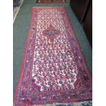 Persian Pure Wool Runner Rug with Geometric Medallions Pattern 43 Inches Wide x 76 Inches Long