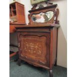 Victorian Inlaid Rosewood Cabinet with Glazed Top 25 Inches Wide x 42 Inches High