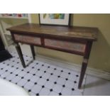 Eastern Side Table with Polychrome Apron on Tapered Supports 4ft 4 Inches Wide Approximately