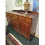 Edwardian Mahogany Sideboard with Brass Swan Neck Handles 60 Inches Wide x 37 Inches High