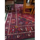 Afghan Pure Wool Rug with Geometric Design 107 Inches Wide x 145 Inches Long