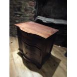 Antique Mahogany Serpentine Front Two Drawer Chest Neat Size Bracket Feet 20 Inches Wide x 22 Inches