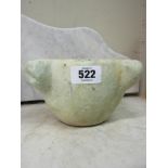 Ancient Font Stone of Circular Cut Form Approximately 9 Inches Wide x 7 Inches High