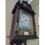 Victorian Wall Clock with Hand Painted Decoration and Original Acorn Motif Weights