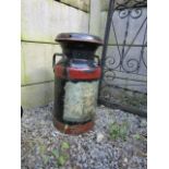 Vintage Painted Neat Form Milk Churn with Ship Motif Decoration 21 Inches High