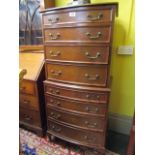 Antique Bow Front Chest on Chest Mahogany 6ft 4 Inches High Approximately
