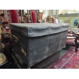 Victorian Canvas Linen Trunk with Carry Handles