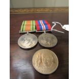 Three Military Interest WWII Medals with Ribbons