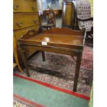 Antique Mahogany Butlers Tray on Stand with Carry Handle 25 Inches Wide x 23 Inches High