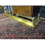 Edwardian cast Brass Fender with Gallery and Spherical Motifs on Stepped Base 4ft 6 Inches Wide x