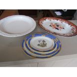 Set of Three Antique Platters of Graduated Size and Two Others As Photographed