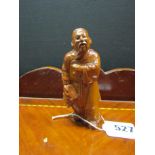 Carved Oriental Figure of Standing Man in Robes 7 Inches High Approximately