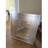 Modern Design Silvered Wall Mirror of Rectangular Form 32 Inches High x 28 Inches Wide
