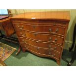 Regency Serpentine Front Chest of Drawers with Crossbanded Decoration above Bracket Supports