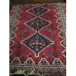Persian Tabriz Pure Wool Rug with Floral Motif Decoration and Fringes to Extremities.62 Inches
