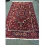 Persian Pure Wool Rug with Geometric Motifs 32 Inches Wide x 53 Inches Long Approximately