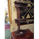 Antique Mahogany Three Tier Corner Shelf with Carved Frieze and Bun Motifs 13 Inches Wide x 30