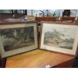 Pair of Antique Framed Hunting Prints Each 18 Inches High x 22 inches Wide Approximately