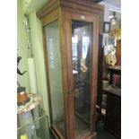 Hardwood Display Cabinet with Glazed Front and Side 6ft 2 Inches High x 20 Inches Wide