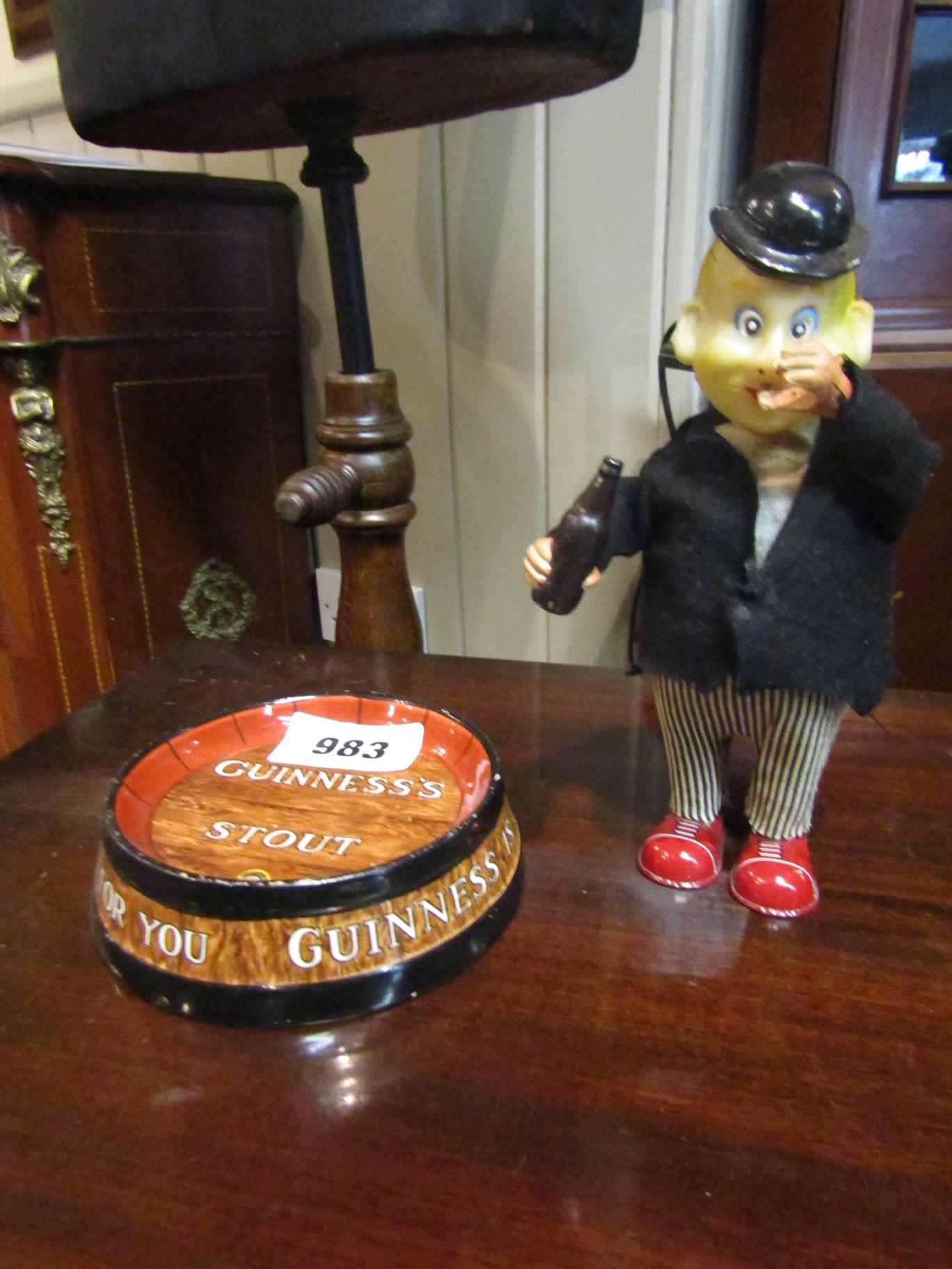 Vintage Guinness Advertising Figure and Ashtray Figure 7 Inches Tall Approximately