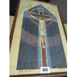 Gerald OByrne Christ on the Cross Detailed Watercolour Signed 18 Inches High x 9 Inches Wide