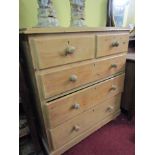 Antique Pine Chest of Drawers with Round Handles on Bracket Supports 38 Inches Wide x 45 Inches