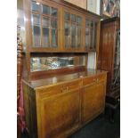 Edwardian Mahogany Side Cabinet with Satinwood Crossbanded Decoration 6ft Wide Approximately