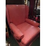 Upholstered Wingback Armchair of Generous Size