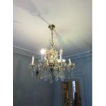 Vintage Ormolu Mounted and Crystal Decorated Chandelier 2ft 10 Inch Drop Approximately