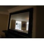 Large Contemporary Wall Mirror with Carved Foliate Motif Surround 50 Inches Wide x 40 Inches High