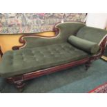 Irish William IV Upholstered Chaise Lounge Rosewood Framed 70 Inches Long x 35 Inches High Approx