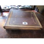 Victorian Gilt Decorated Leather Bound Album with Collection of Photographs Irish and English