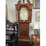 George III Mahogany Grandfather Clock of Imposing Size with Floral Motifs and Barley Twist Pillars